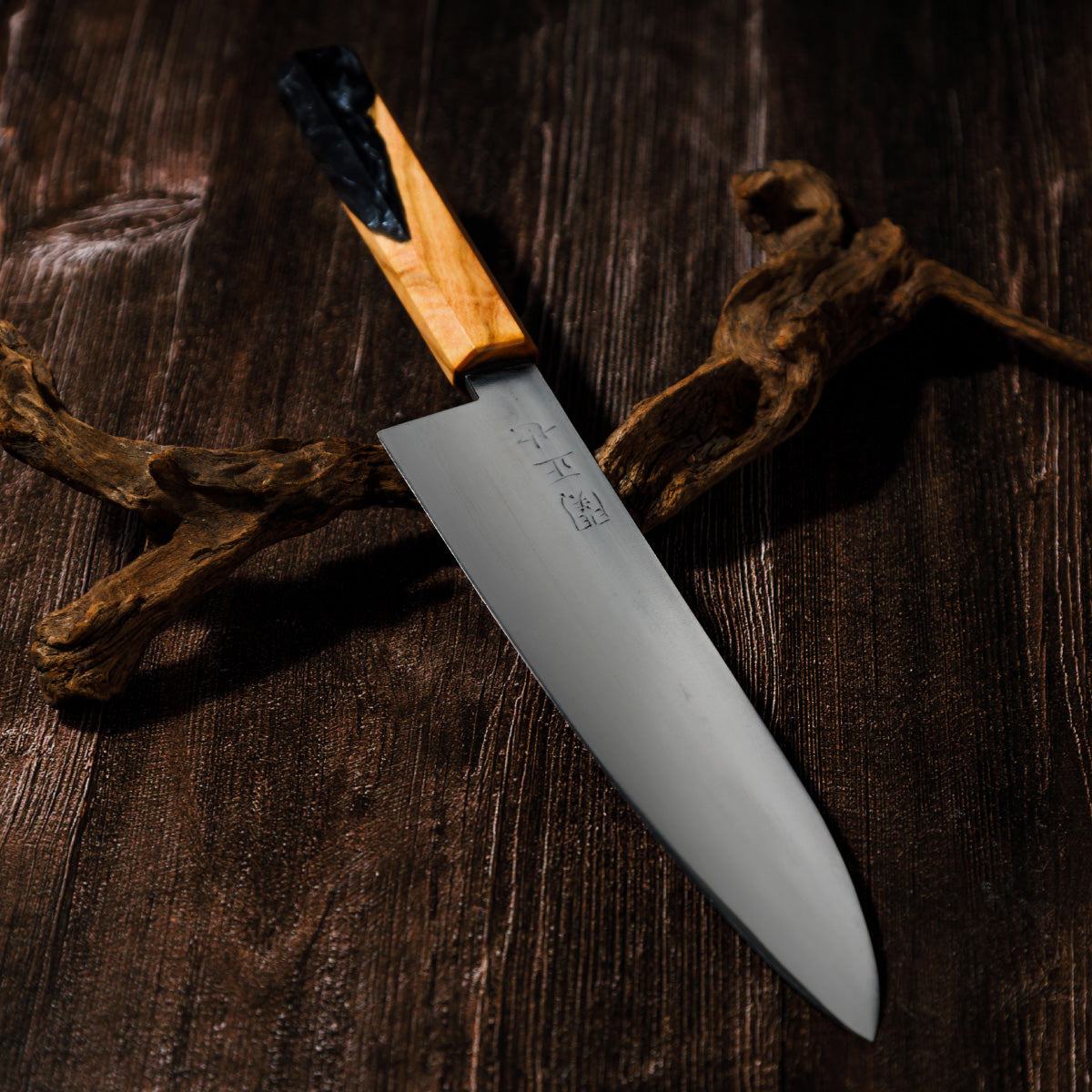 Katana Knives – Approx. 215mm Tamahagane Chef’s Knife, hand-forged by a Japanese swordsmith in Seki, Gifu.