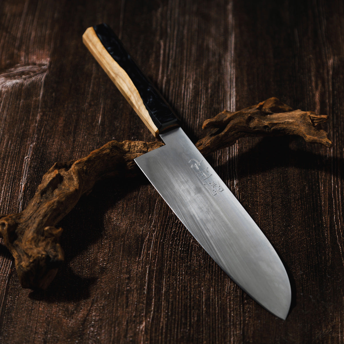 Katana Knives – Approx. 180mm Tamahagane Santoku Knife, hand-forged by a Japanese swordsmith in Seki, Gifu.