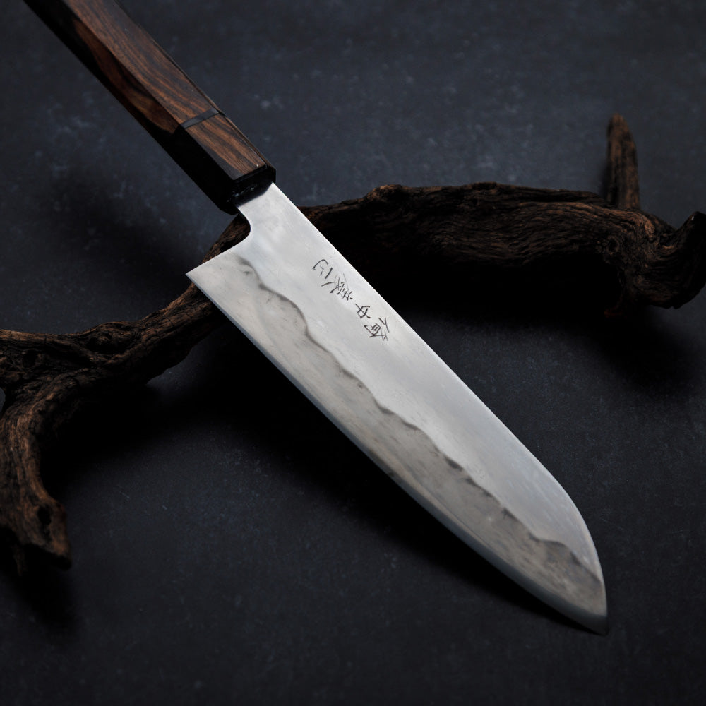 Katana Knives, Okayama Soja Houcho Shin, Tamahagane Santoku Knife, 180mm