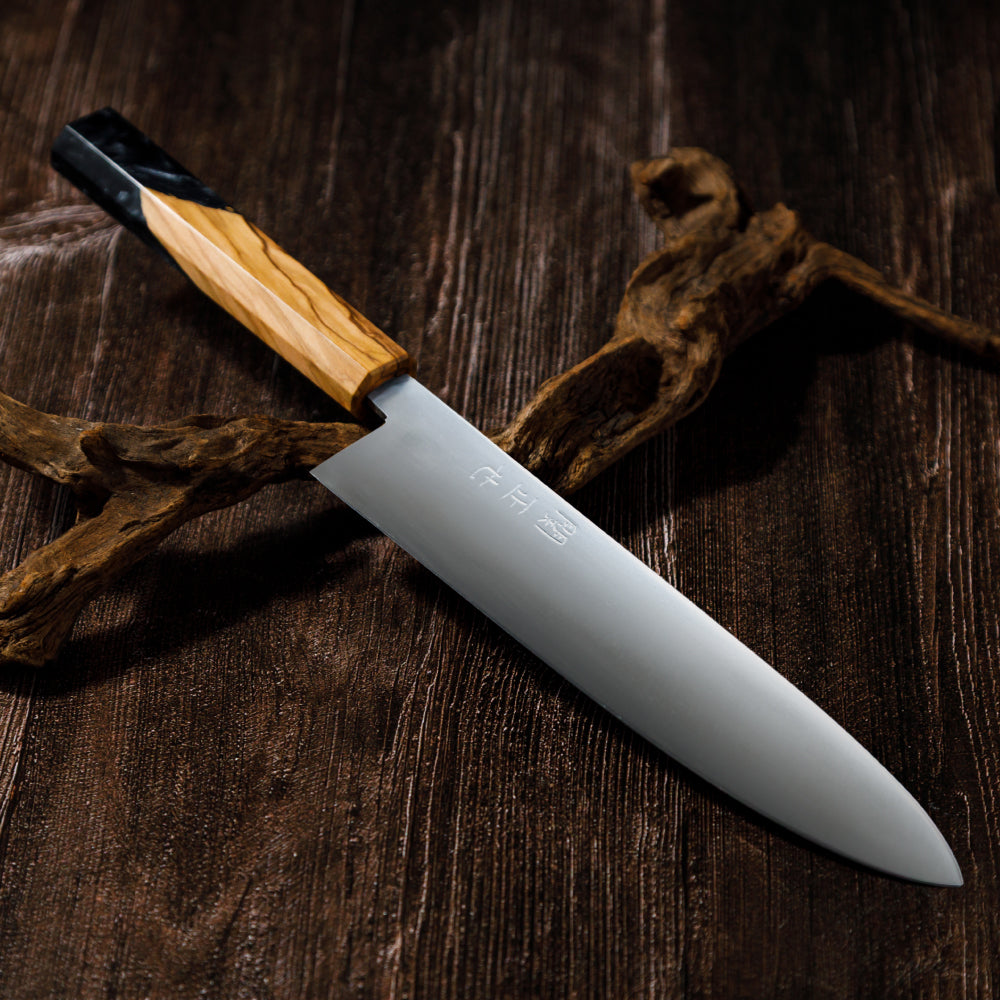 Katana Knives – Approx. 200mm Tamahagane Chef’s Knife, hand-forged by a Japanese swordsmith in Seki, Gifu.